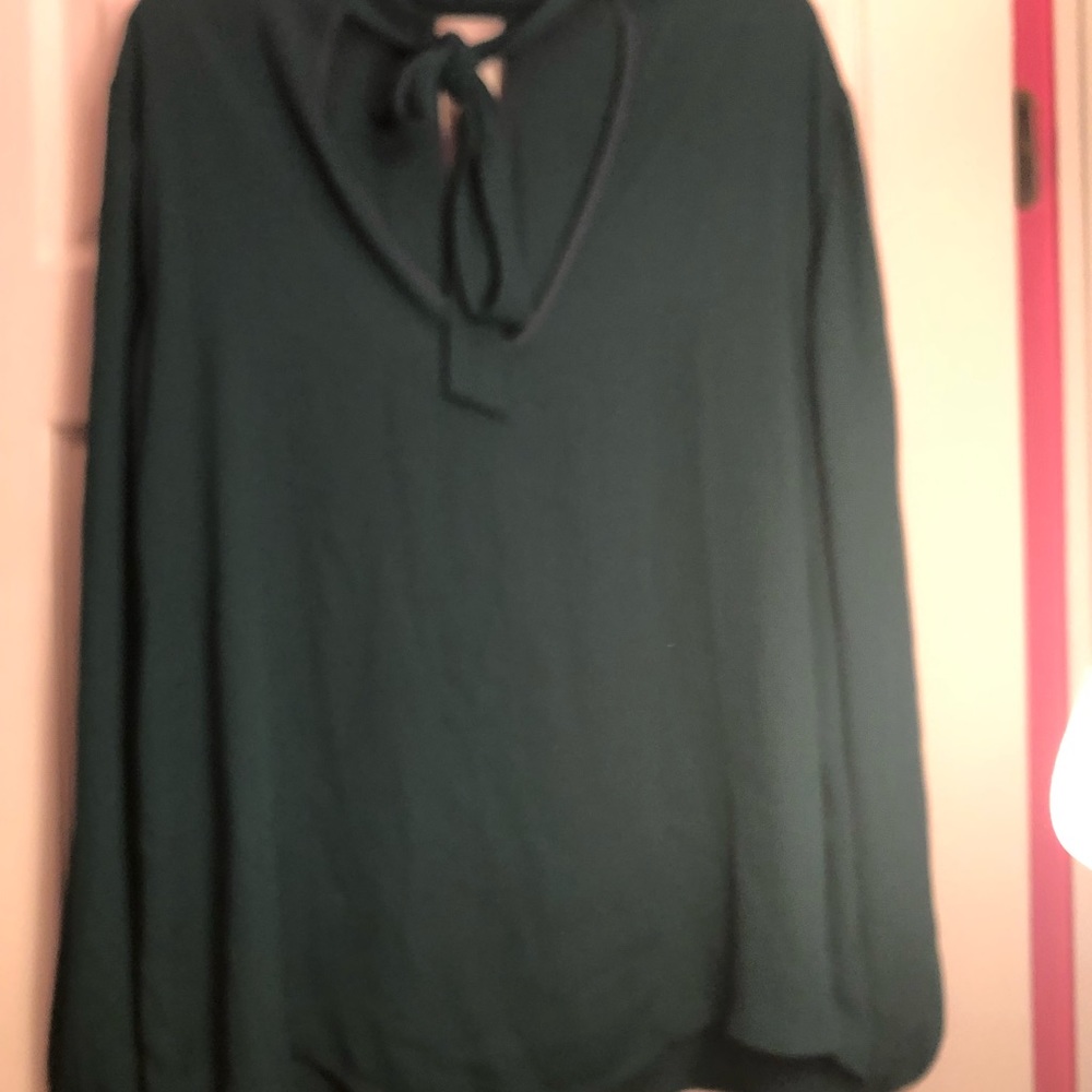 Torrid: Green Blouse with Neck Tie